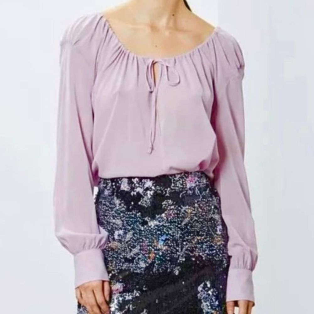 Rachel Comey silk lilac long sleeves blouse. Sz 0